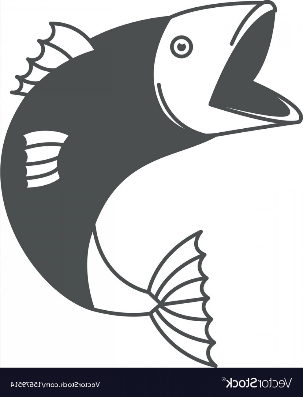 Monochrome Silhouette Of Open Mouth Trout Fish Vector Soidergi 990x1296 Monochrome Silhouette Of Open Mouth Trout Fish Vector Soidergi