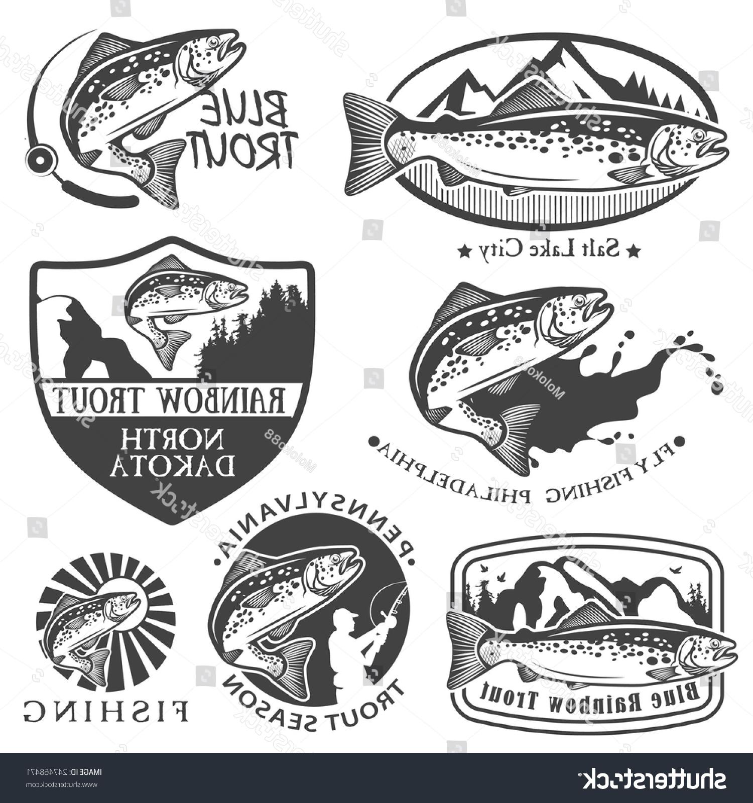 Top Stock Vector Vintage Trout Fishing Emblems Labels And Design 1500x1600 Top Stock Vector Vintage Trout Fishing Emblems Labels And Design