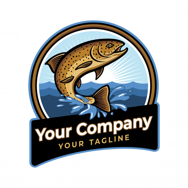 Trout Fish Or Fishing Logo Template Vector Premium Download 626x626 Trout Fish Or Fishing Logo Template Vector Premium Download