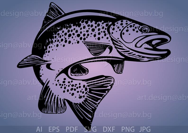 Vector Trout Fish Pdf Dxf Png Image Etsy 794x561 Vector Trout Fish Pdf Dxf Png Image Etsy