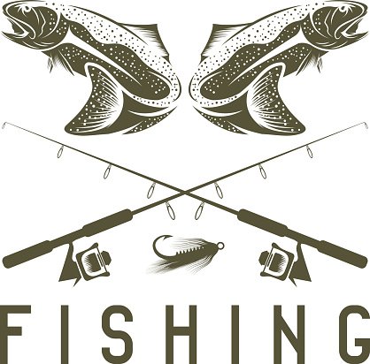 Vintage Fishing Vector Design Template With Trout Premium Clipart 418x412 Vintage Fishing Vector Design Template With Trout Premium Clipart
