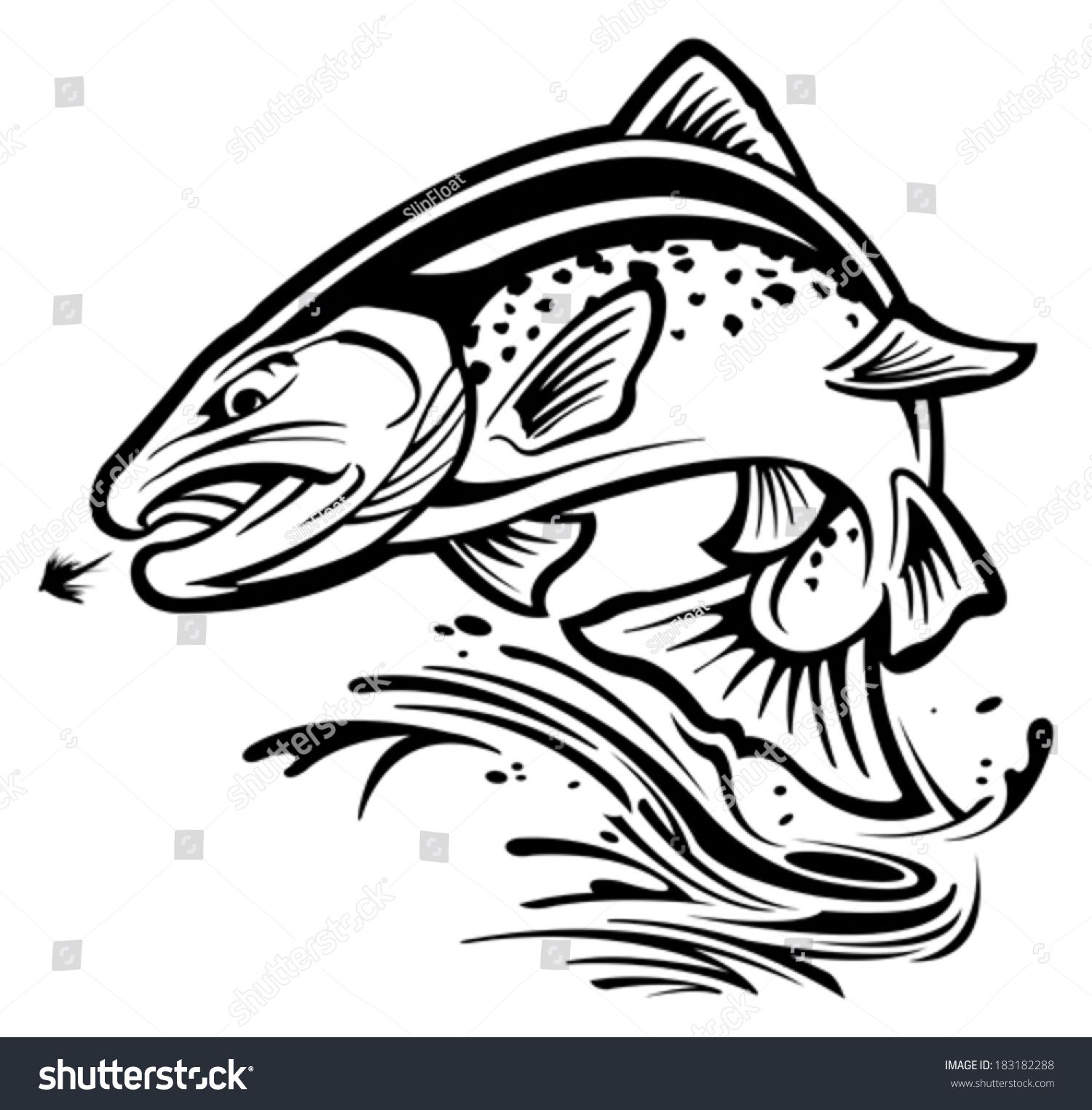Trout Line Drawing Trout Stock Vector Shutterstock 1500x1525 Trout Line Drawing Trout Stock Vector Shutterstock
