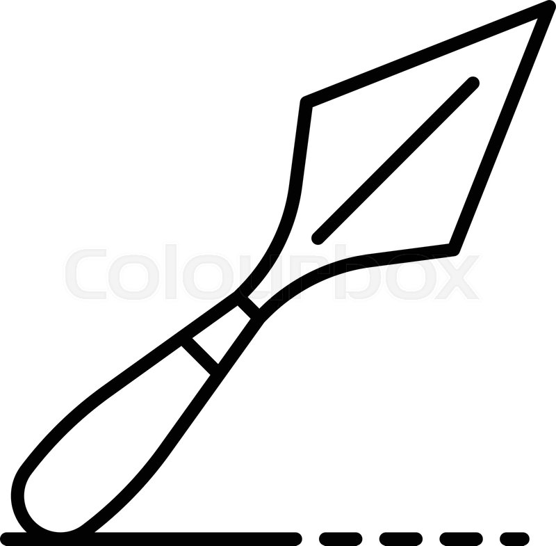 800x785 Potter Hand Trowel Icon Outline Stock Vector Colourbox