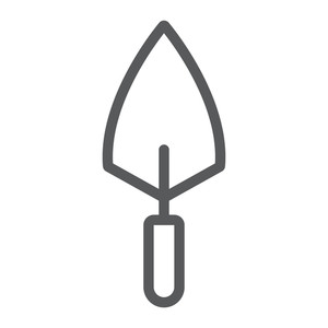 300x300 Trowel Line Icon, Tool And Repair, Bricklayer Sign, Vector