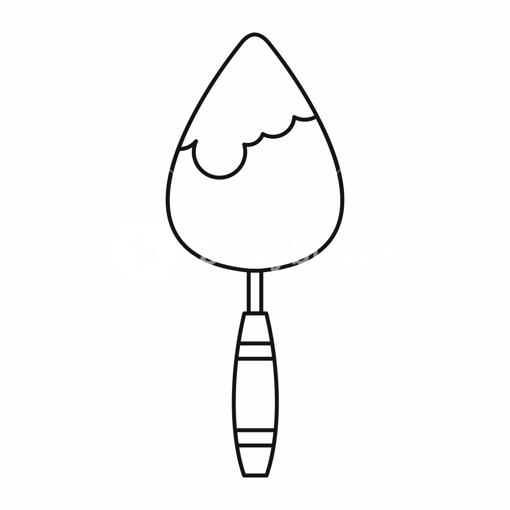 1000x1000 Construction Trowel Icon In Outline Style On A White Background