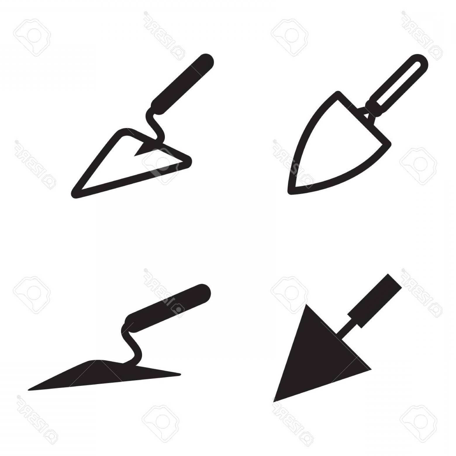 1560x1560 Photostock Vector Garden Or Cement Vector Trowel Icon Set Isolated