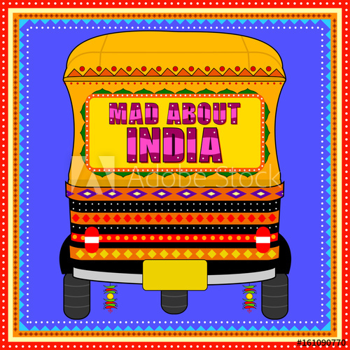 500x500 Mad About India Background In Indian Truck Art Style