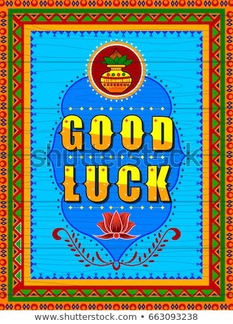 338x470 Vector Design Of Good Luck Background In Indian Truck Art Style