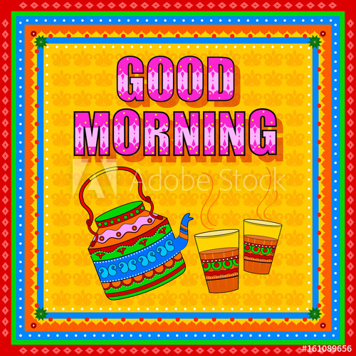 500x500 Good Morning Background In Indian Truck Art Style