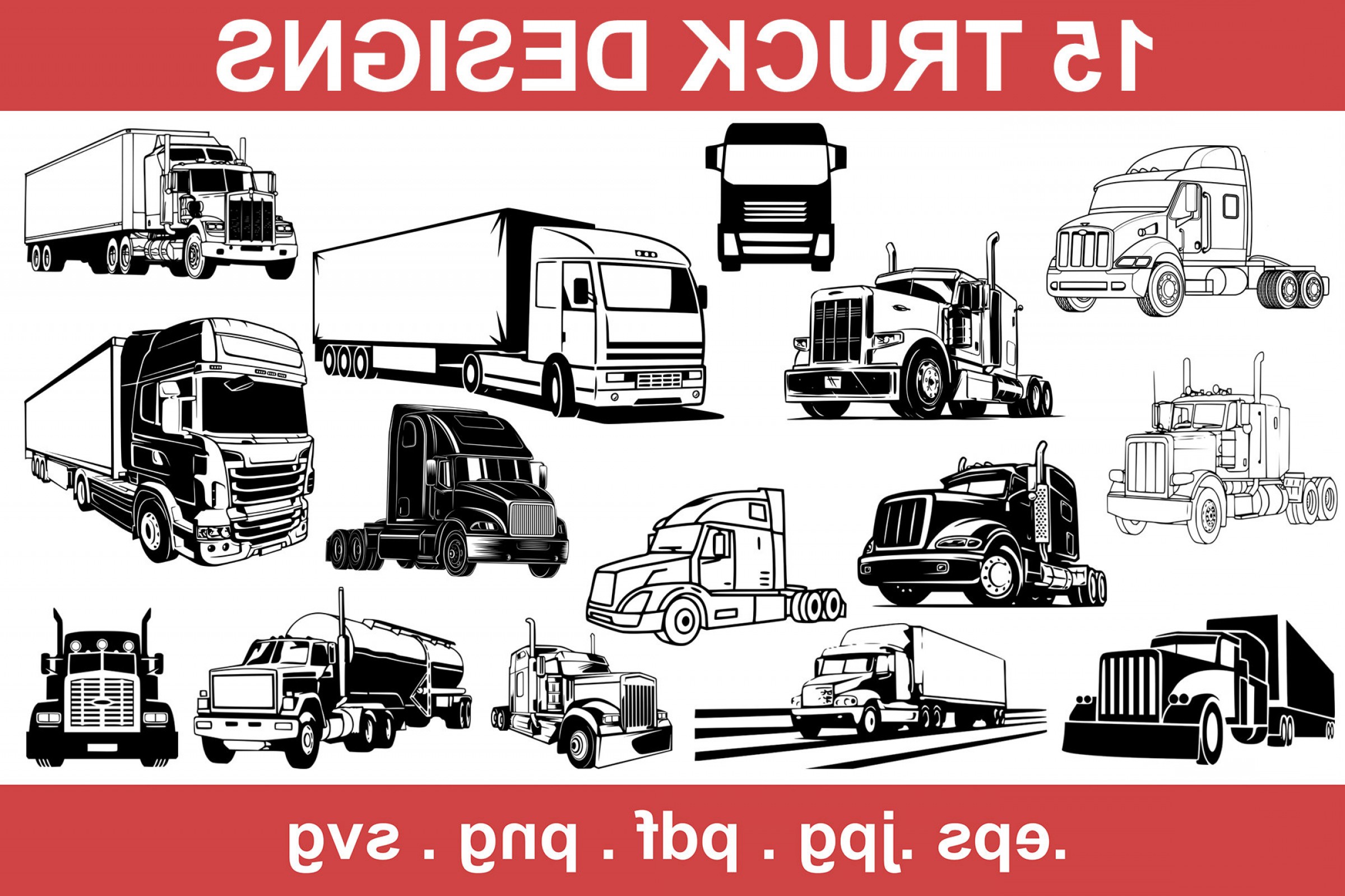 2400x1599 Semi Truck Vector Hoodamathrun