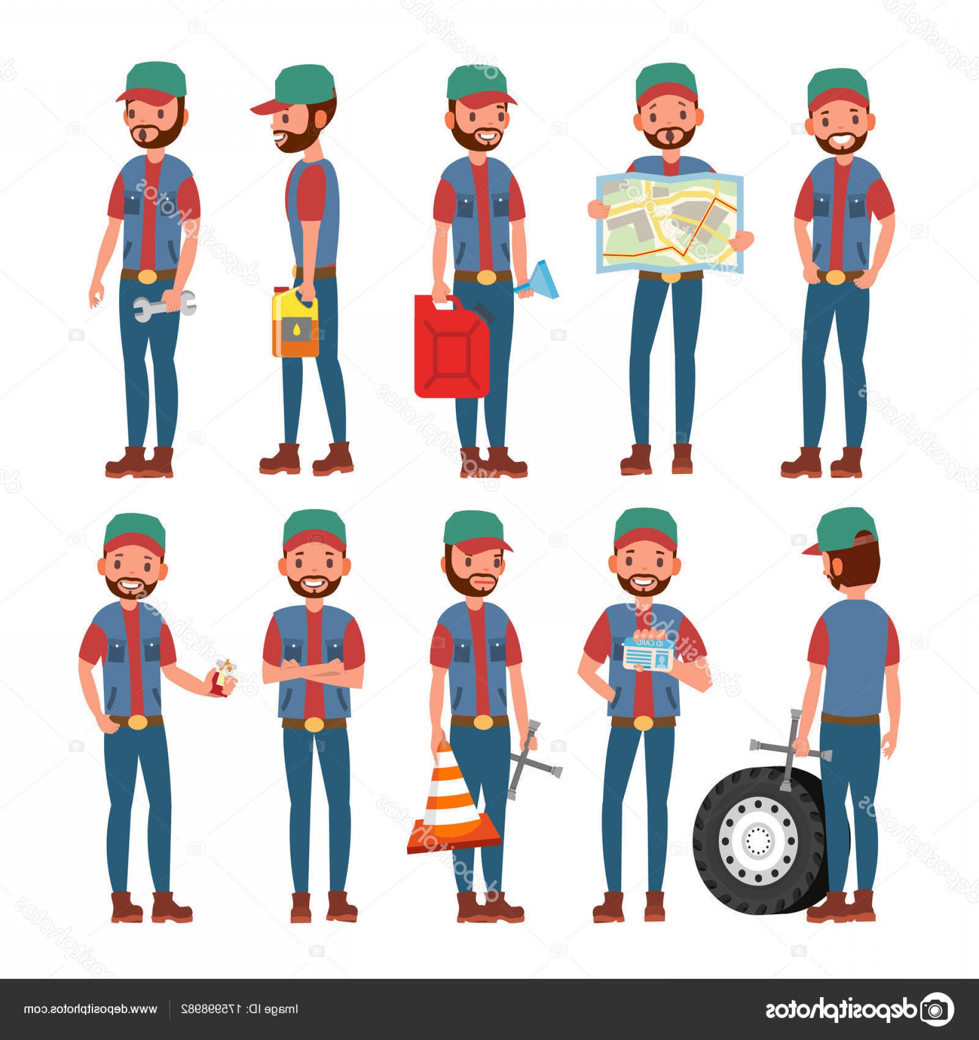 1920x2040 Stock Illustration Truck Driver Vector Professional Worker Soidergi