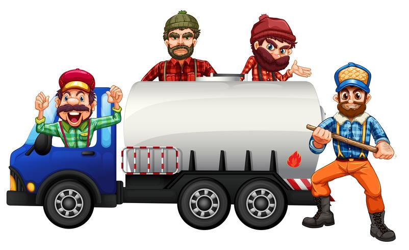 802x490 Tanker Truck Driver On White Background