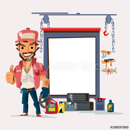 500x500 Truck Driver With Big Truck Character Design Trucker Concept
