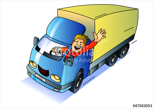 500x354 Truck With Truck Driver Stock Image And Royalty Free Vector