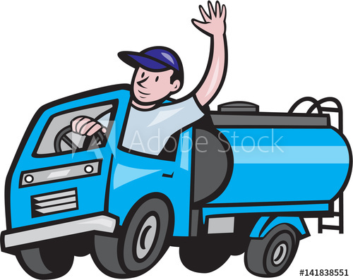 500x397 Baby Tanker Truck Driver Waving Cartoon
