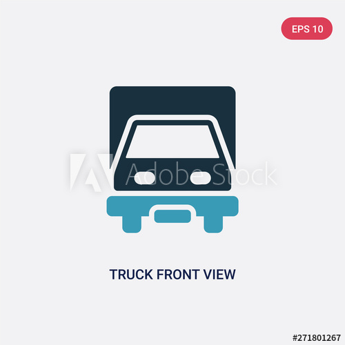 500x500 Two Color Truck Front View Vector Icon From Transport Concept