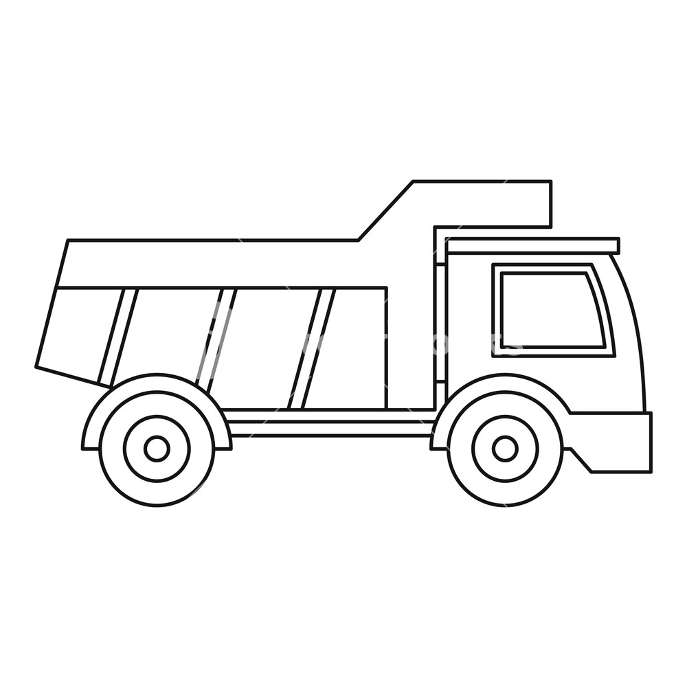 1000x1000 Plastic Toy Truck Icon Outline Illustration Of Plastic Toy Truck