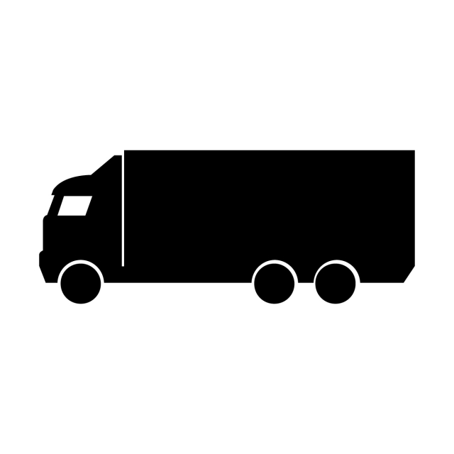 640x640 Truck Icon, Van, Black, Delivery Png And Vector With Transparent