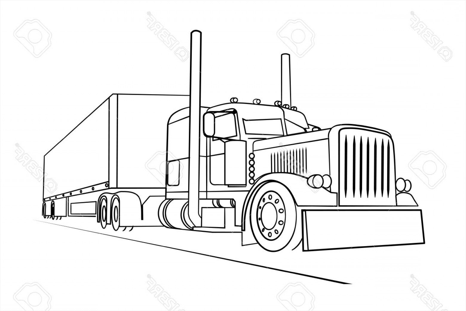 Free Free 324 Outline Semi Truck Svg SVG PNG EPS DXF File
