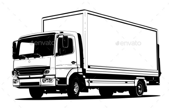 Vector Truck Outline Template Isolated On White Feta Trucks 590x376 Vector Truck Outline Template Isolated On White Feta Trucks