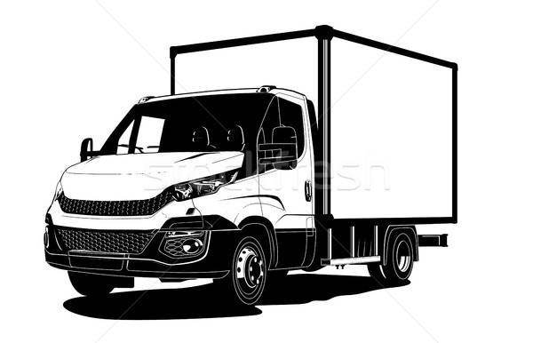Vector Truck Outline Template Isolated On White Vector 600x386 Vector Truck Outline Template Isolated On White Vector