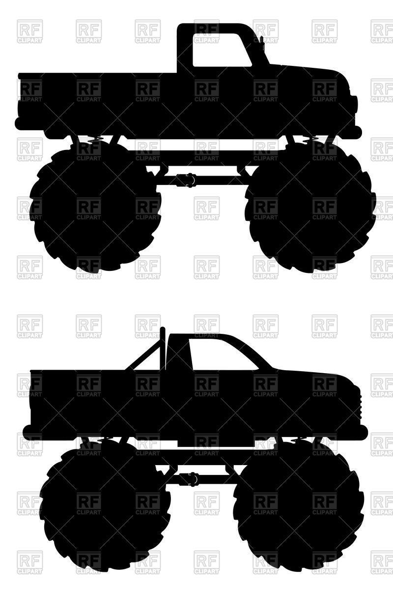 800x1200 Monster Truck Car Pickup Silhouette Vector Image Of Transportation