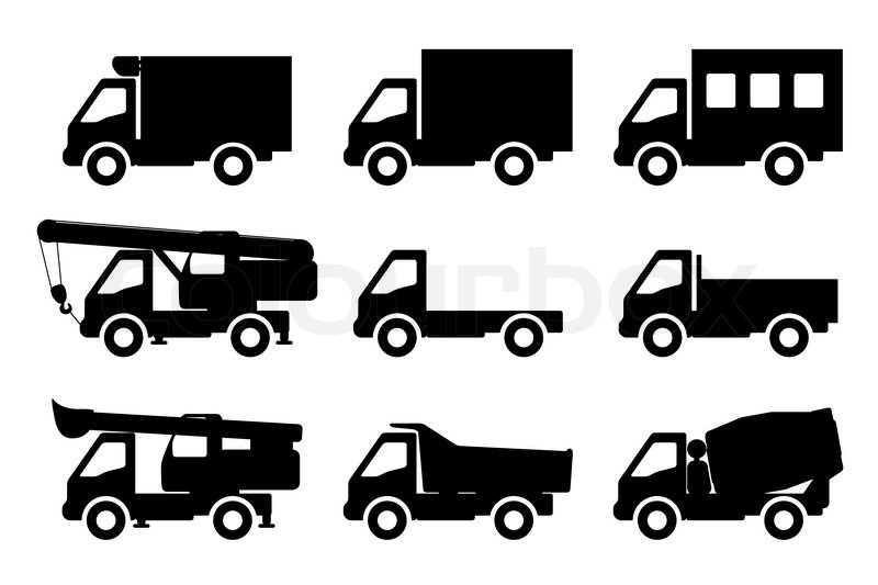 800x533 Vector Set Of Silhouettes The Cargo Stock Vector Colourbox