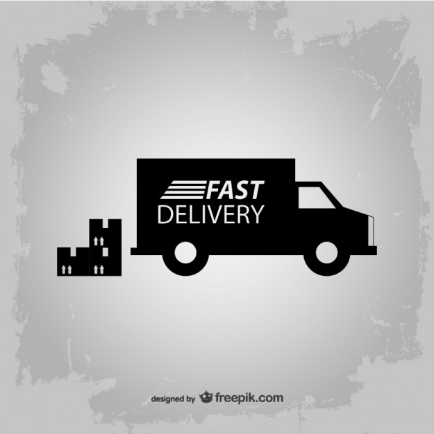 625x626 Fast Delivery Truck Silhouette Vector Free Download