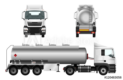500x326 Fuel Gas Tanker Truck Template Vector Isolated Car Truck Trailer