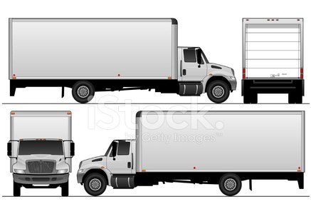 437x300 Straight Truck Vector Template Stock Vectors