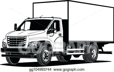 450x284 Truck Template Vector Outline Isolated On White Fire For Cake