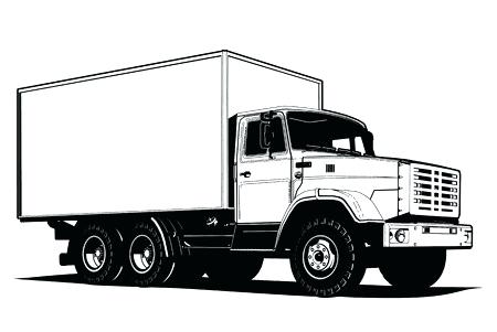 450x301 Vector Truck Outline Template Isolated On White Truck Template