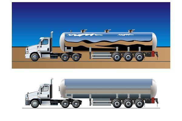 600x400 Vector Tanker Truck Template