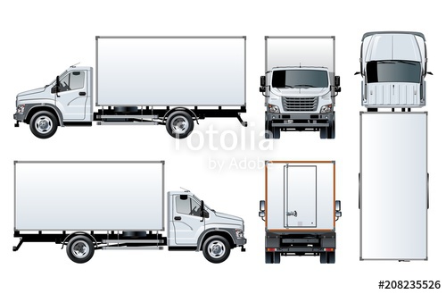 500x329 Vector Truck Template Isolated On White Stock Image And Royalty