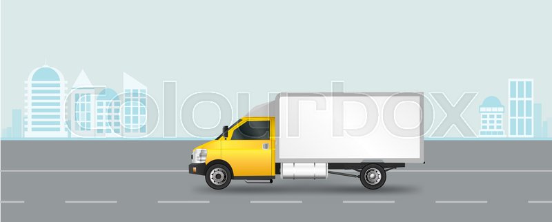 800x322 Yellow Truck Template Cargo Van Stock Vector Colourbox