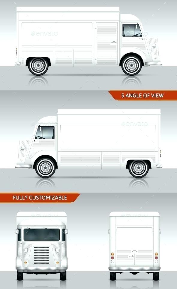 590x959 Blank Food Truck Template Vector Retro In Format Design