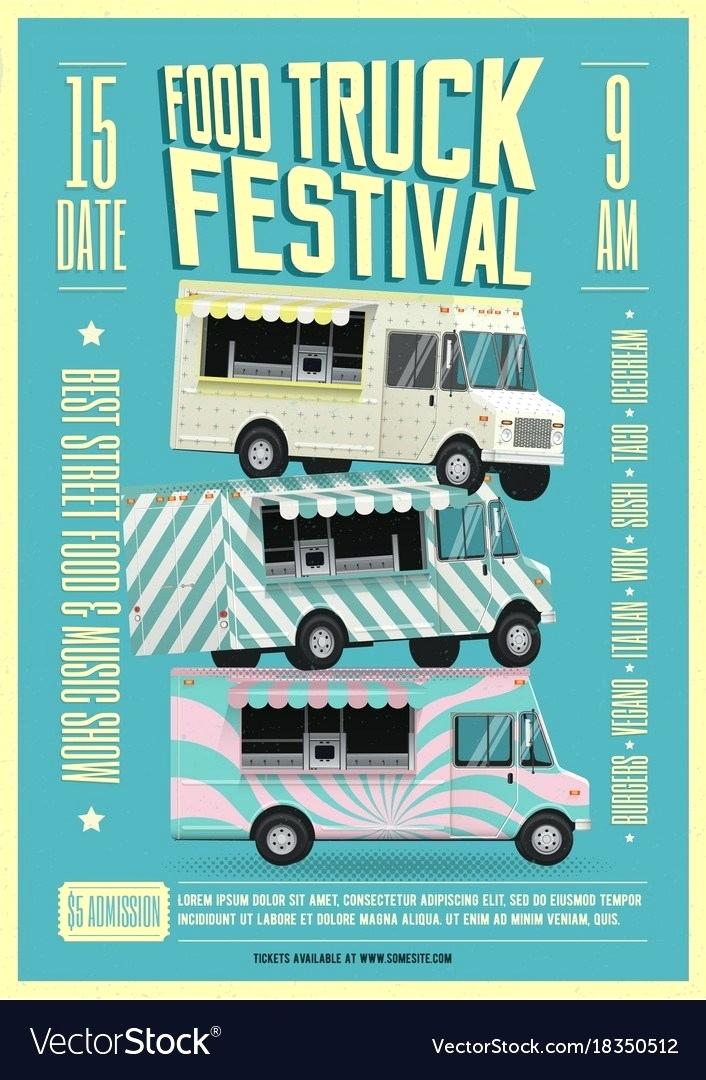 706x1080 Food Truck Festival Poster Flyer Template Vector Image Free Event