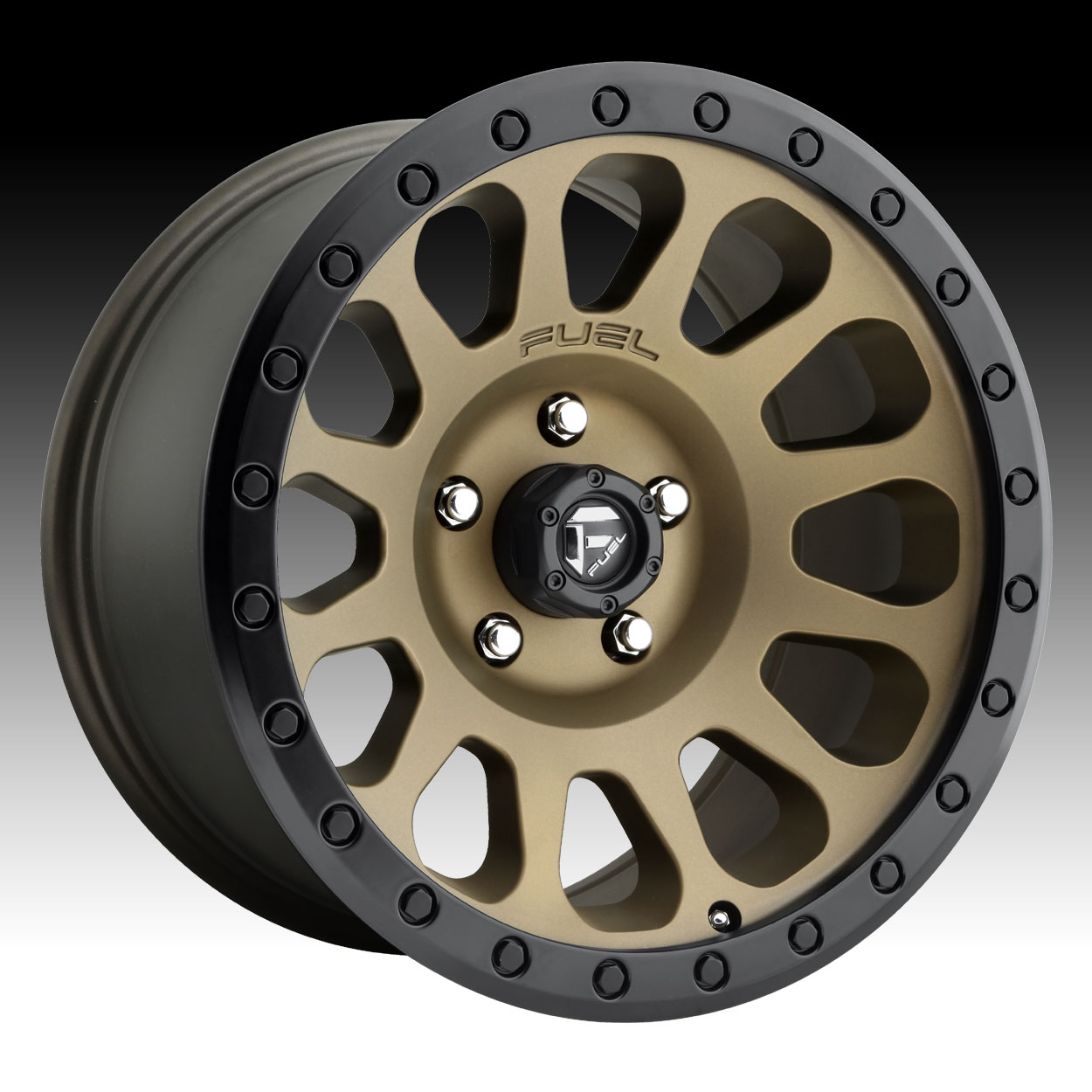 1250x1250 Fuel Vector Bronze Black Ring Custom Truck Wheels Rims