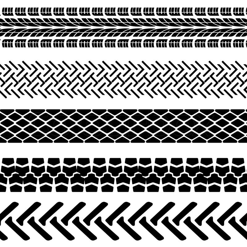 799x800 Set Of Detailed Tire Prints, Vector Stock Vector Colourbox