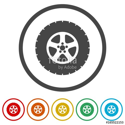 500x500 Truck Tires Icons Set Stock Image And Royalty Free Vector