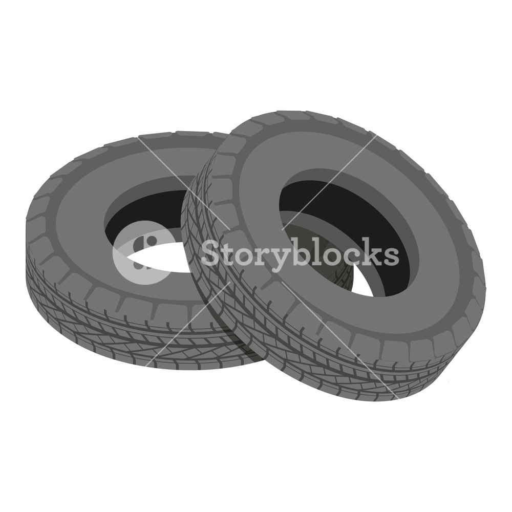 1000x1000 Truck Tyre Icon Isometric Illustration Of Truck Tyre Vector Icon