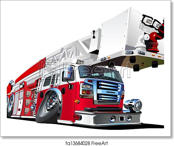 560x470 Free Art Print Of Vector Cartoon Fire Truck Vector Cartoon