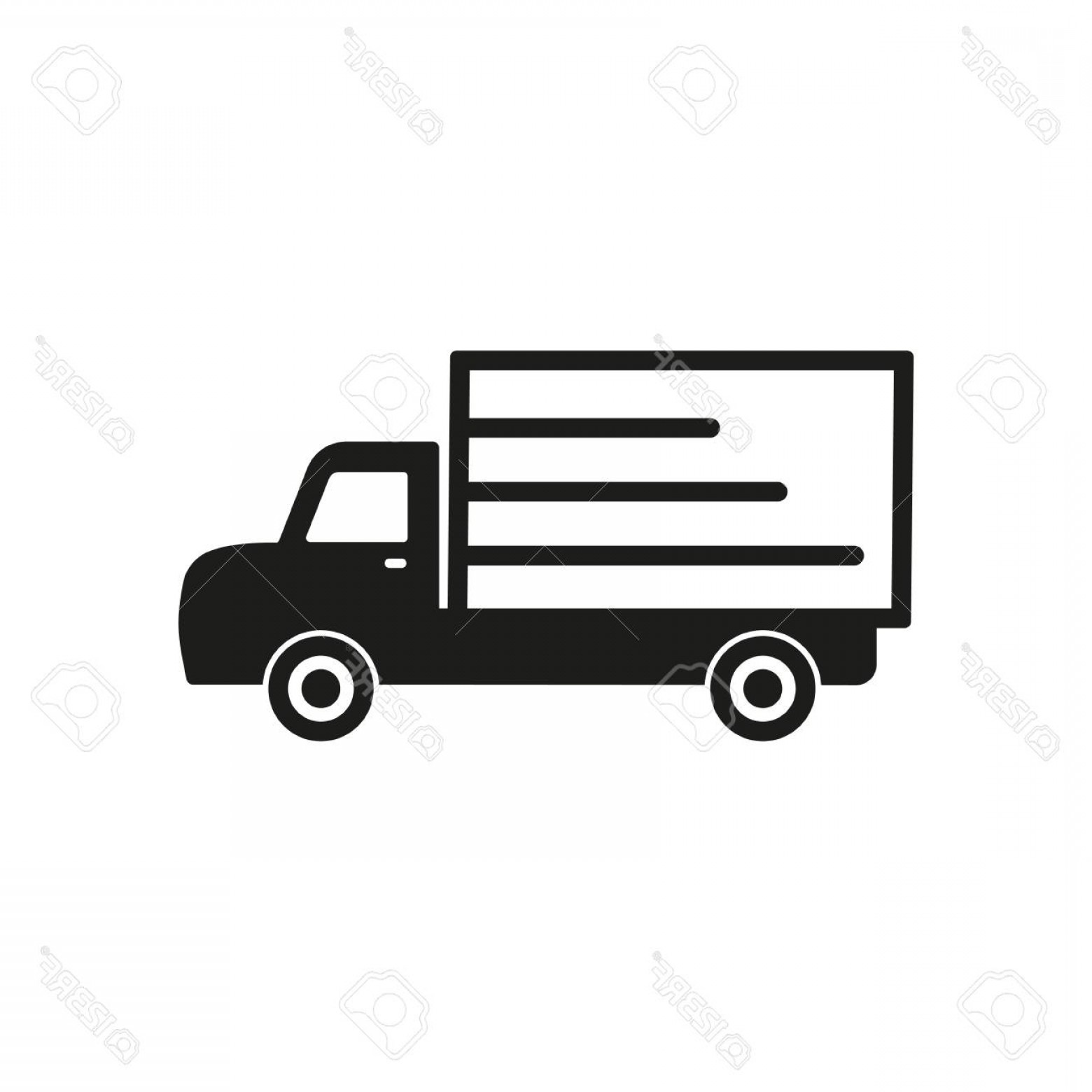 1560x1560 Photostock Vector Truck Vector Icon Black Illustration Isolated