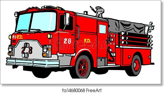 560x316 Free Art Print Of Fire Truck Vector Illustration Freeart