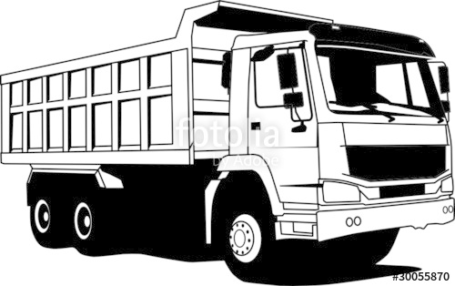 500x314 Dump Truck Hand Draw Illustration, Vector Stock Image And Royalty