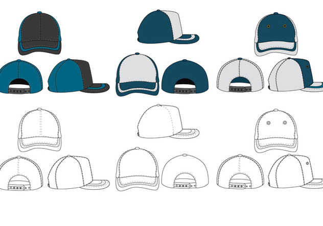 632x443 The Blank Trucker Hat Vector Pack Free Vector Download
