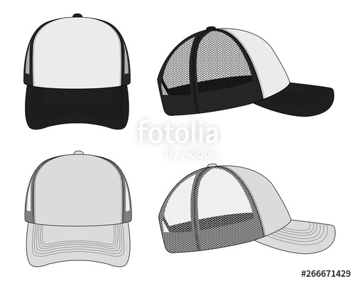 500x395 Trucker Cap Mesh Cap Template Illustration Set