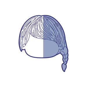 300x300 Blue Shading Silhouette Of Faceless Head Of Little Girl With Braid