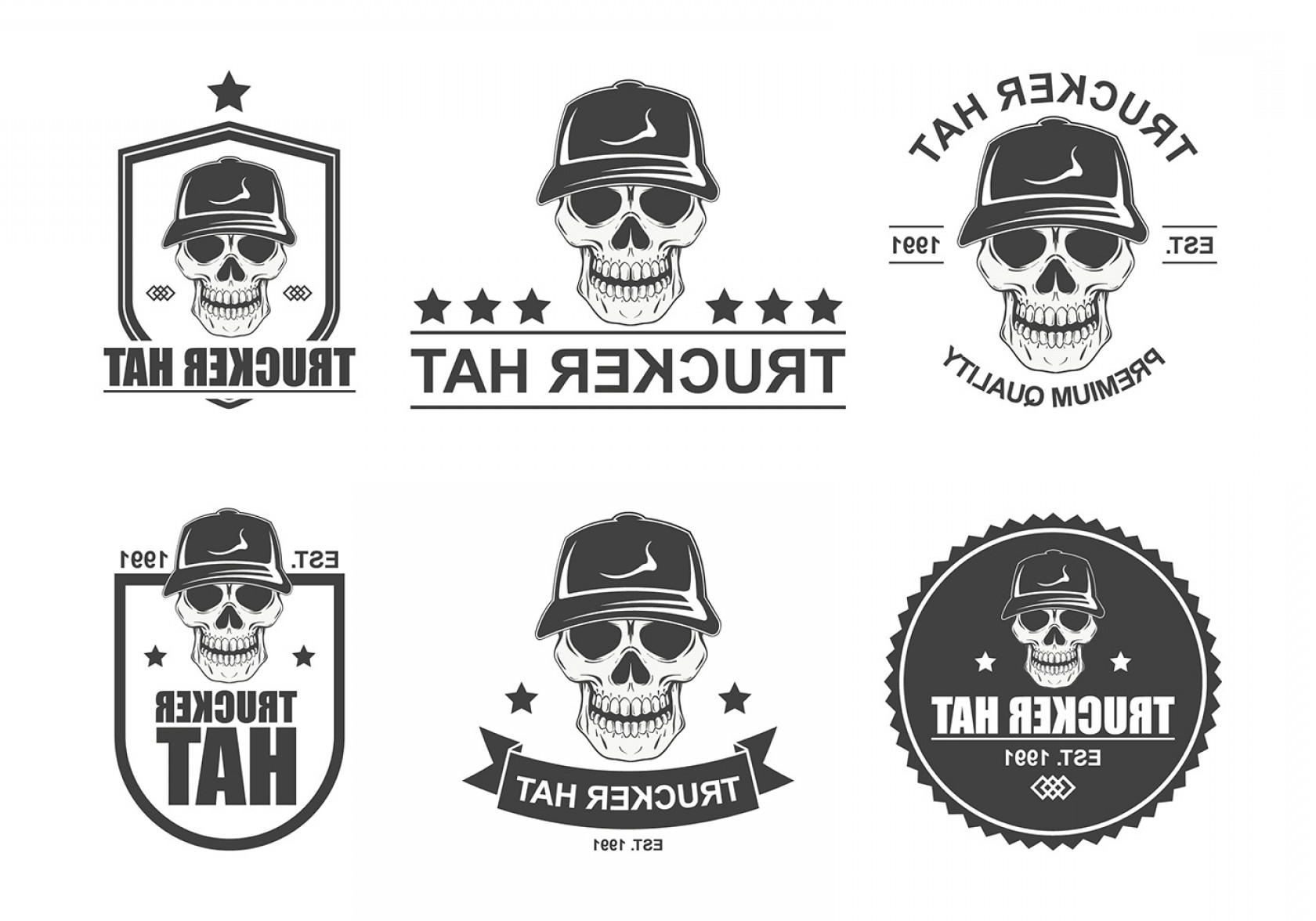 1680x1176 Trucker Hat Logo Free Vector Handandbeak