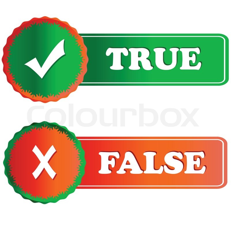 800x800 Buttons True And False On A White Stock Vector Colourbox